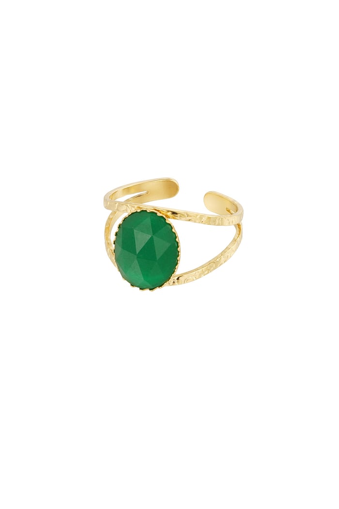 robust open ring with stone