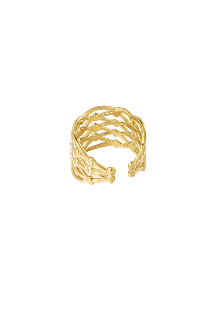 Ring mit Knotendrehung – Goldfarbe - Goldfarbefarbe h5Bild2