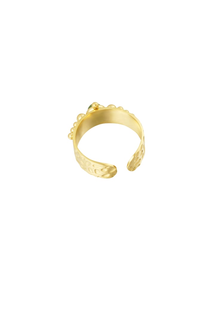 Ring stone with decoration - Gold color/green h5Picture5
