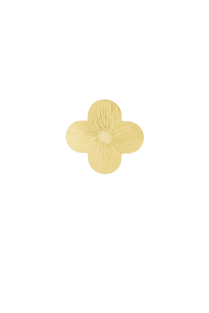 Statement-Ring Kleeblatt – Goldfarbe - Goldfarbefarbe 