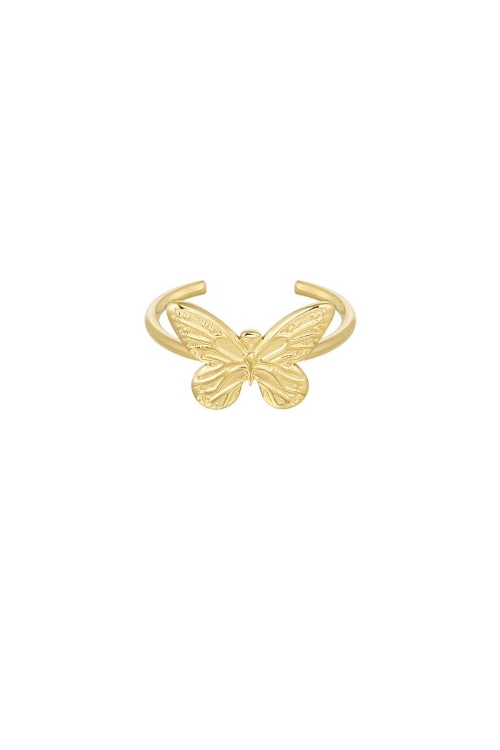 Ring with butterfly - Silver Color color 