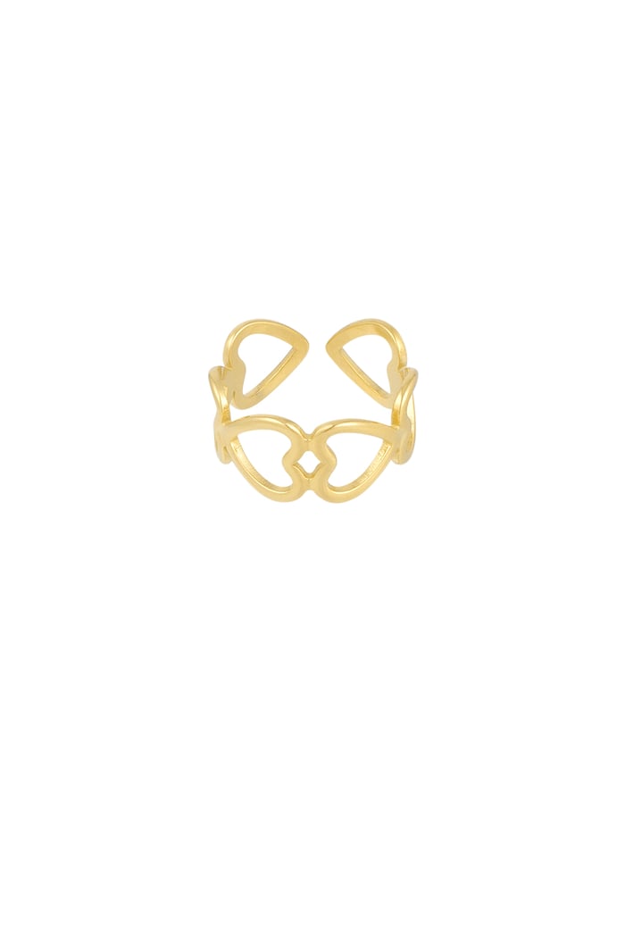 Ring heart connected - Silver Color color