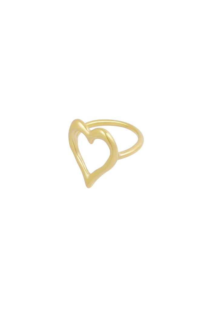 Anillo corazón estructurado - Color dorado 16  h5Imagen4