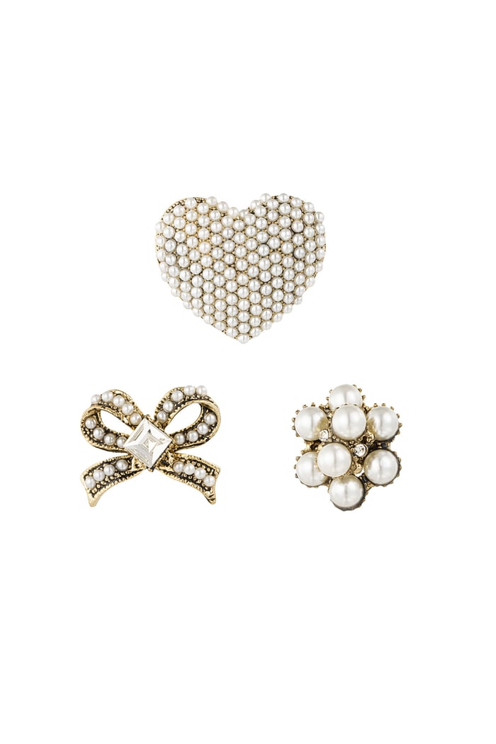 Broches glamour - Couleur or blanc 