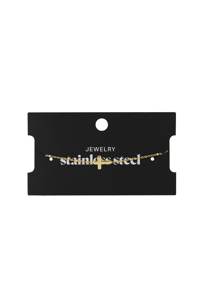 Bracelet Classic Cross Couleur or Acier inoxydable Image2
