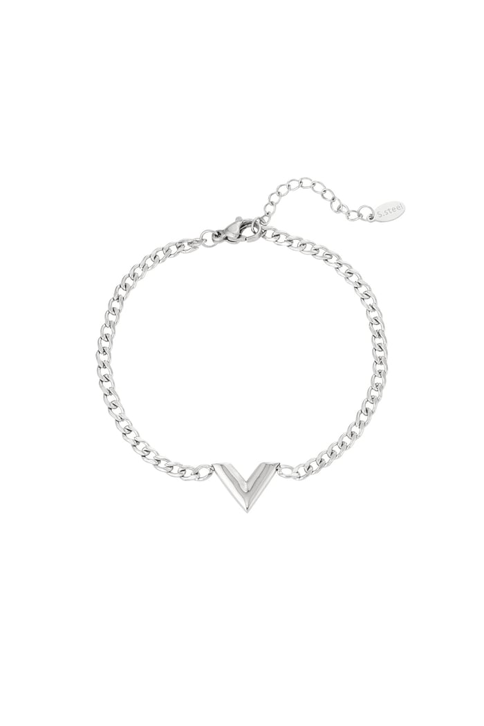 Bracciale in Acciaio Inossidabile Lettera V Gold Stainless Steel