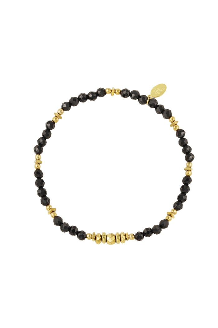 Bracciale con perline colore - acciaio inossidabile oro/bianco