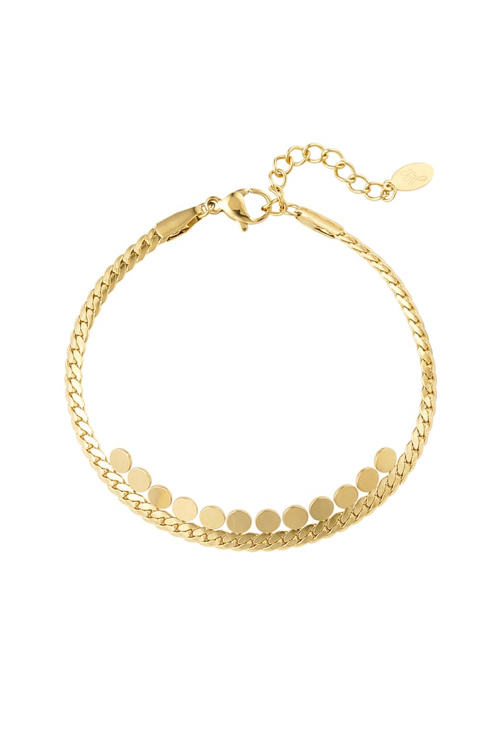 Geflochtenes Armband mit Details - goldener Edelstahl 