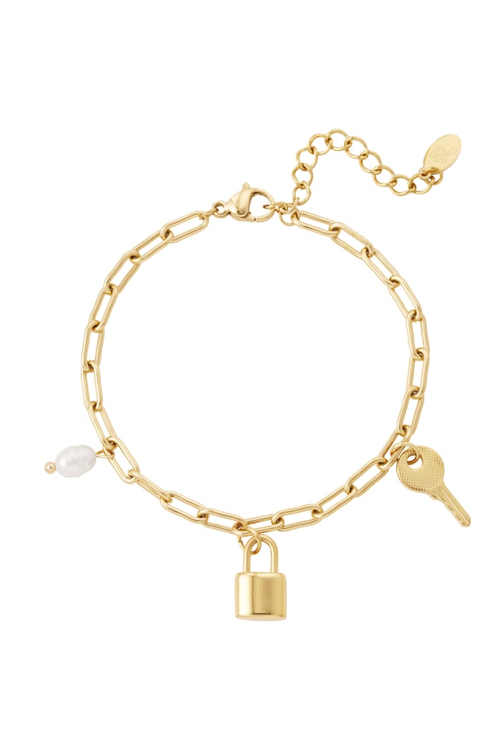 bracciale a maglie charms e perla