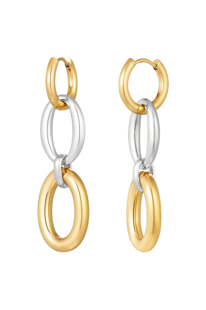 Earrings basic links - Silver Color color 