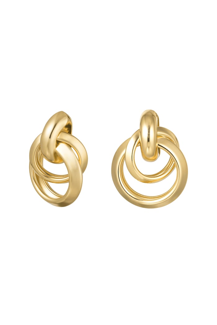 Statement-Ohrringe Curves – Goldfarbe - Goldfarbefarbe 