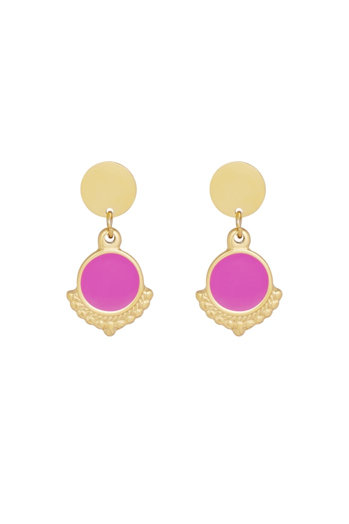 Earrings elegant with color - gold/white 
