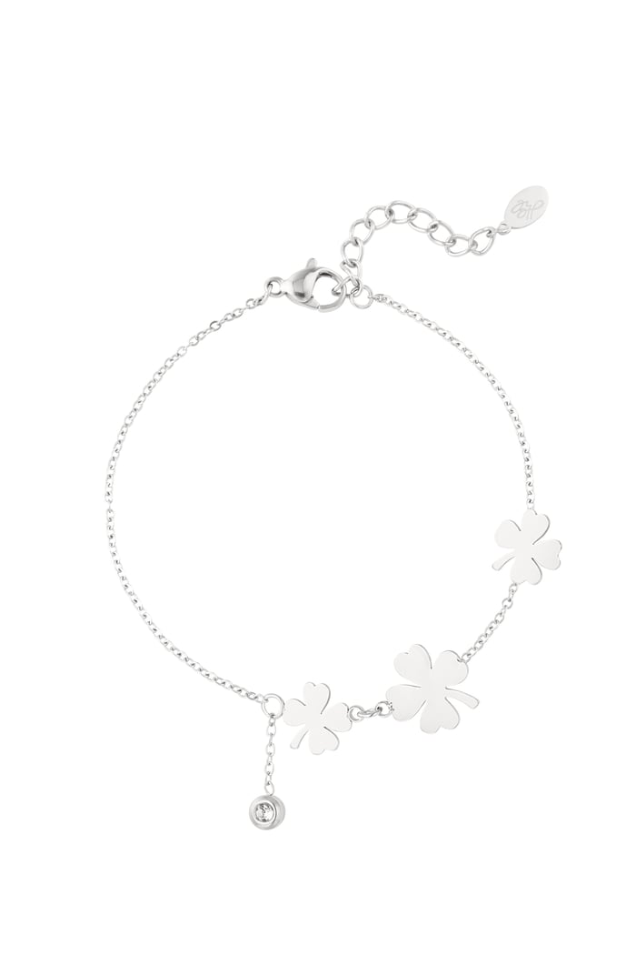 bracelet three clovers and stone 