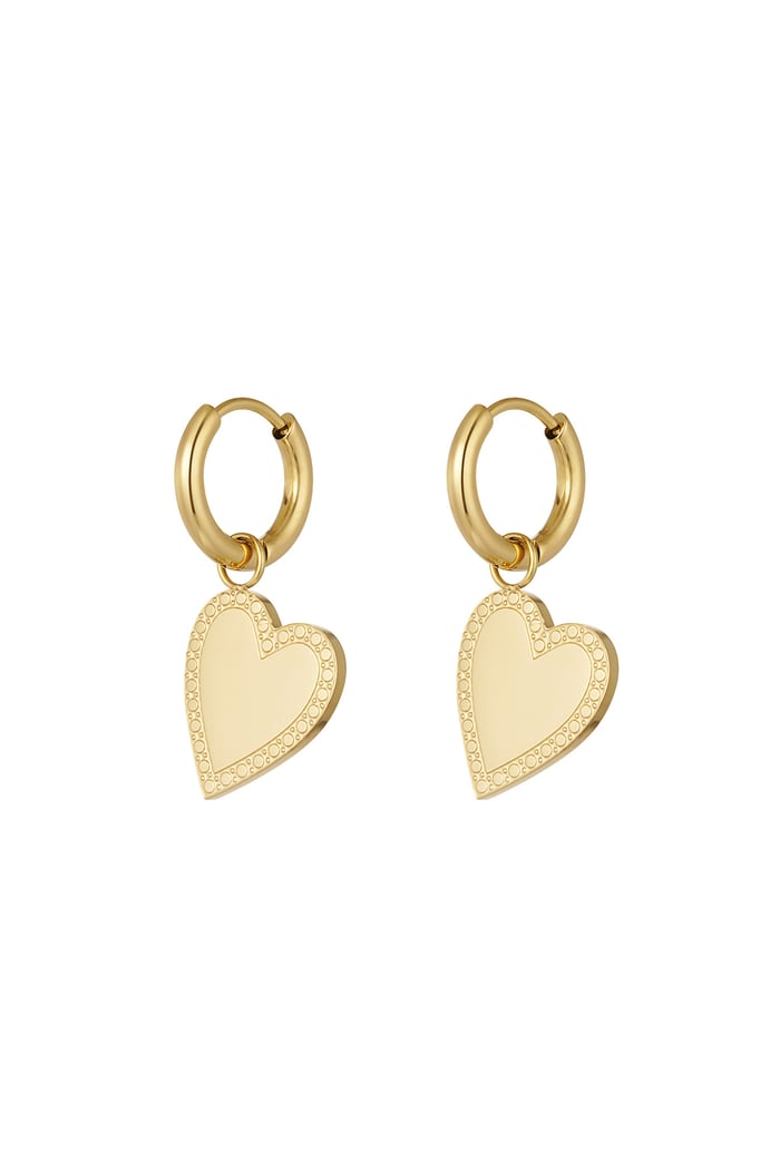 Earrings minimalist elegant heart - Silver Color color 