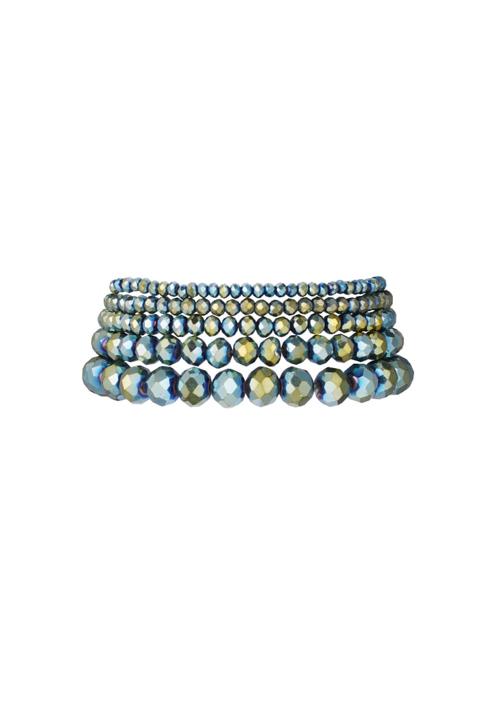 Set of 5 crystal bracelets green