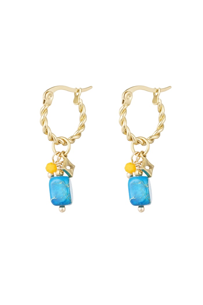 earrings twisted blue stone