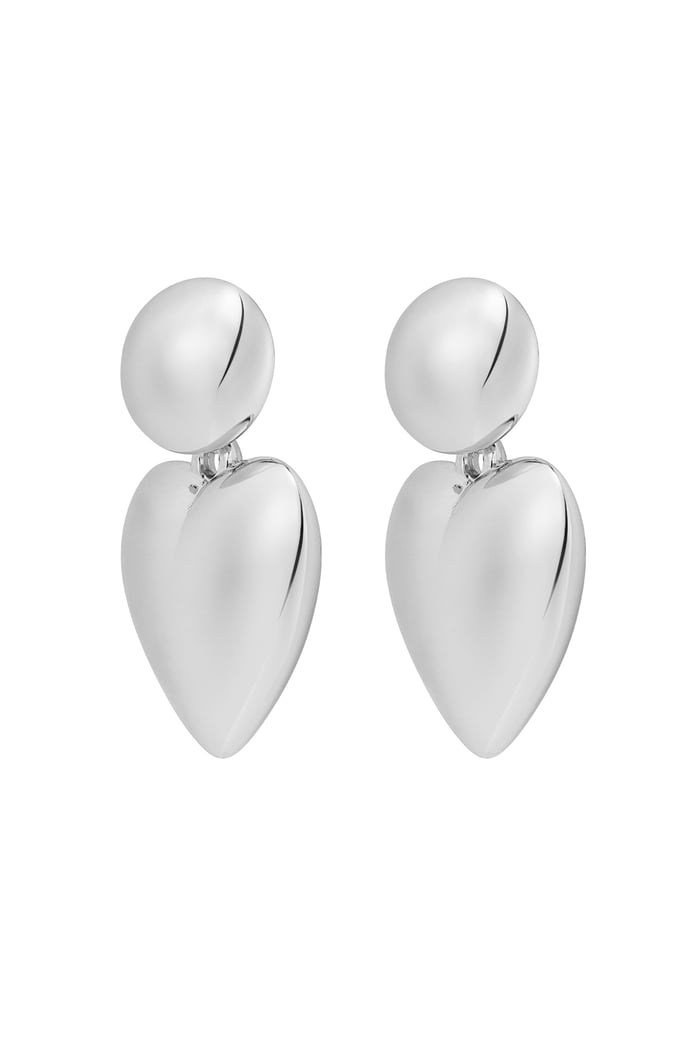 earrings heart with dot metal