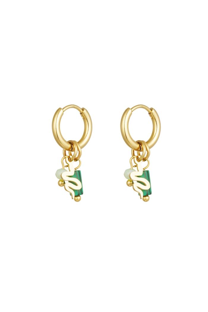 earrings natural stone with snake detail 