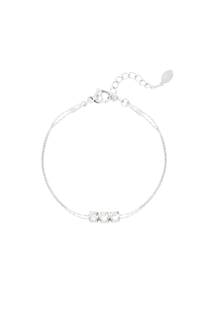 Bracelet Gold color/silver with stone