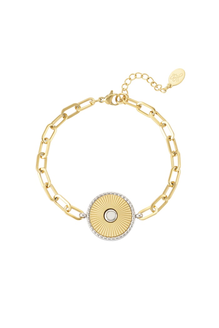 link bracelet with gold/silver detail 