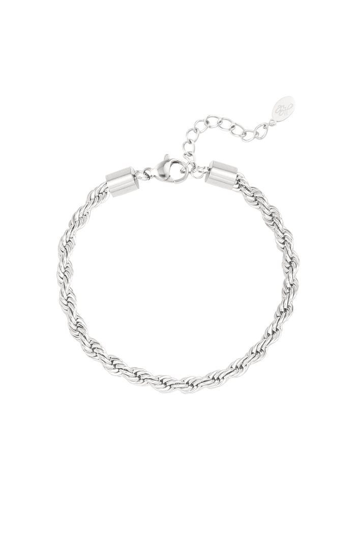unisex bracelet twisted coarse - Gold color-4.0mm