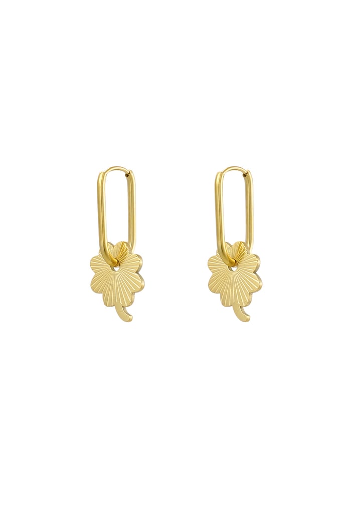 earrings elongated with flower 