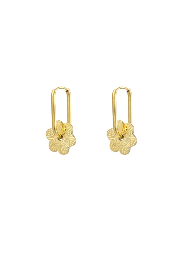 earrings elongated round flower 