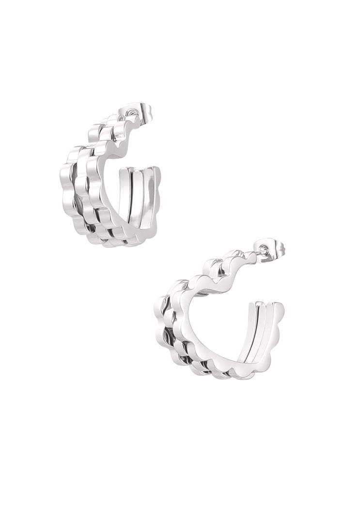 earrings heart link in link