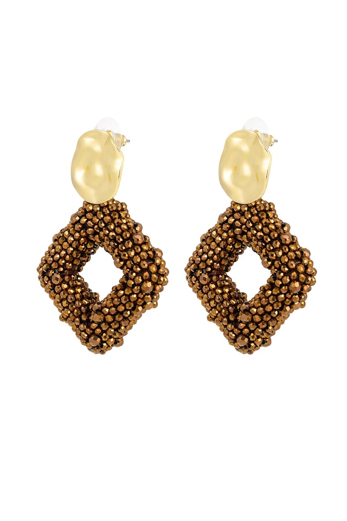 Ohrring Glasperlen Diamant - Schwarzgold
