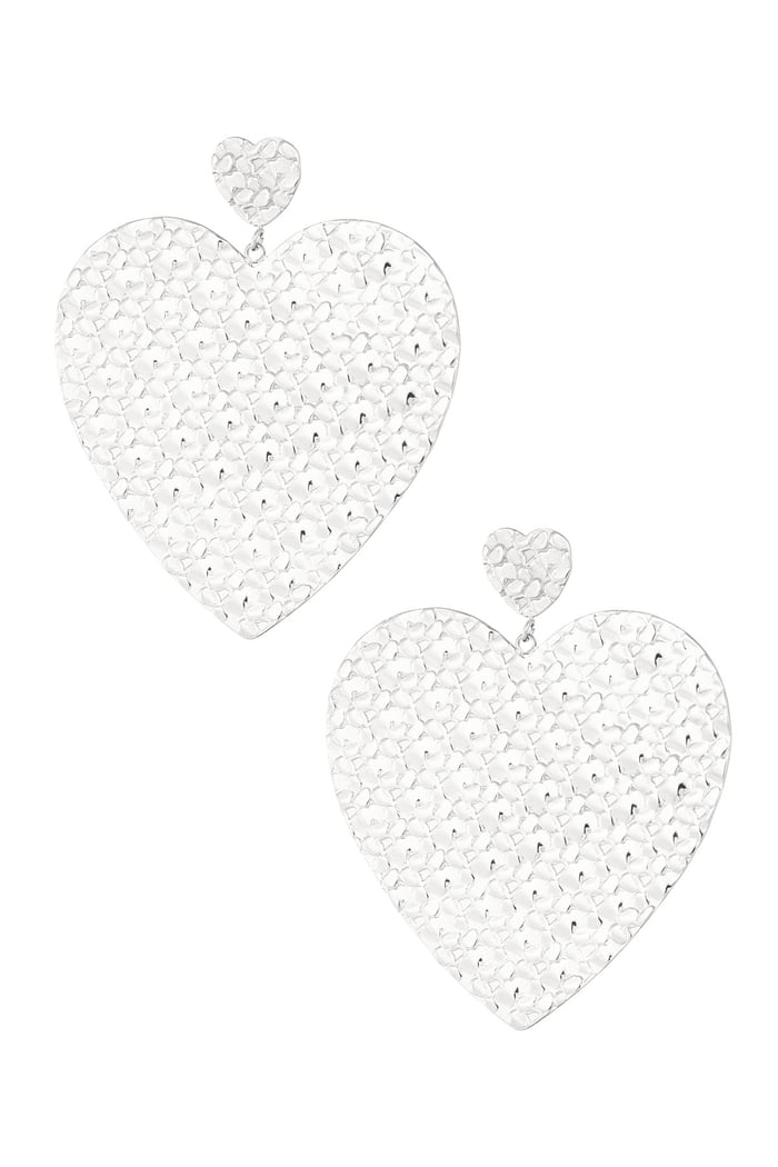 orecchino a cuore piccolo con pendente a cuore grande 
