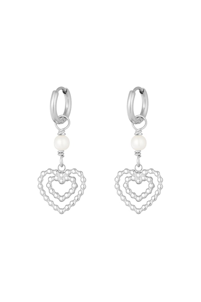 orecchini doppio cuore con perla