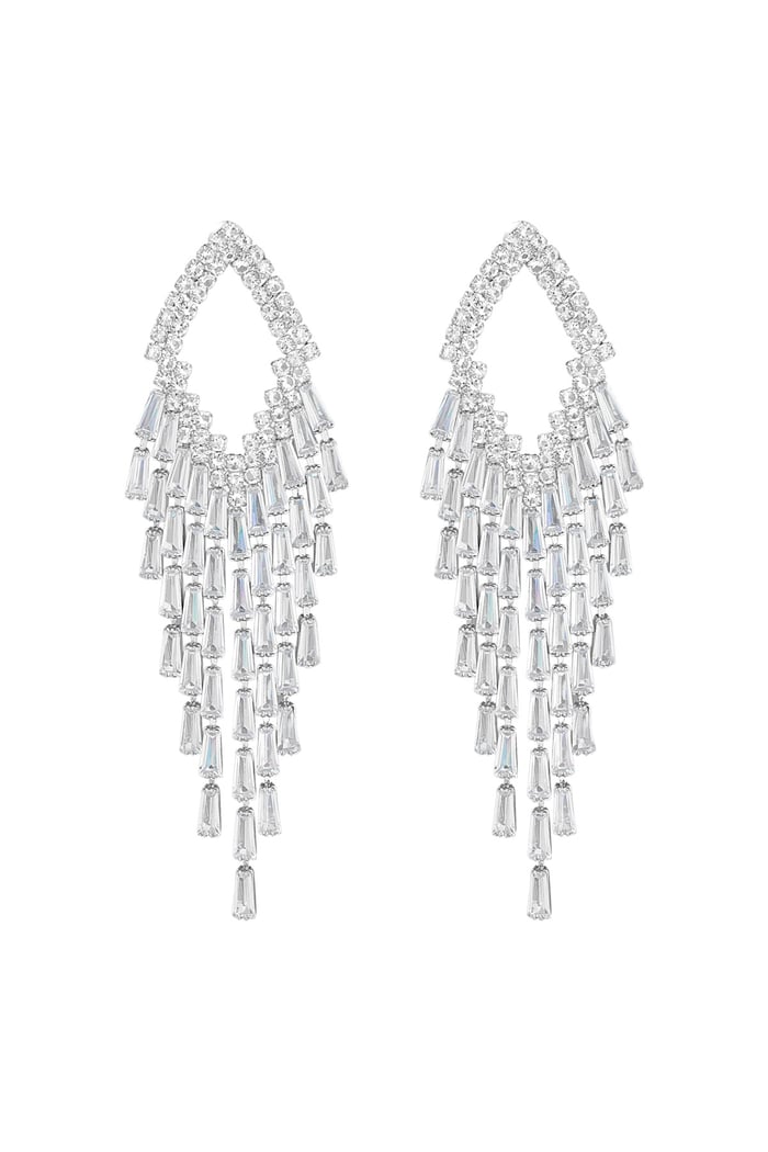Ohrring glitzernder Diamant aus Silber – Zirkon aus Kupfer