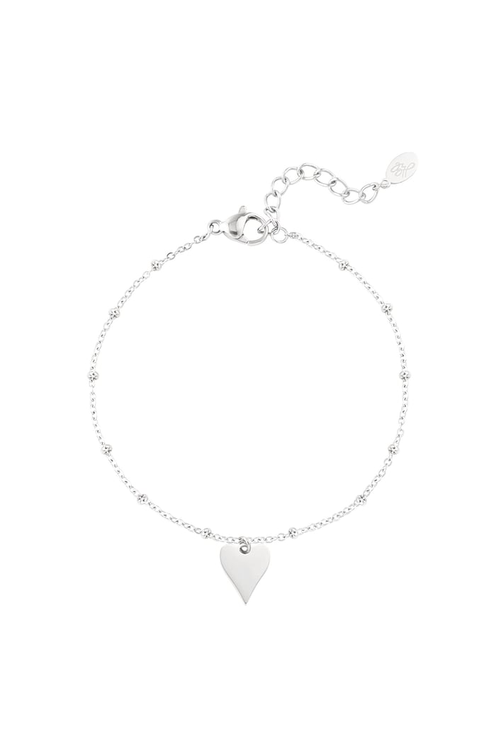 Armband mit Punkten und Herzanhänger – Goldfarbe  - Goldfarbefarbe 