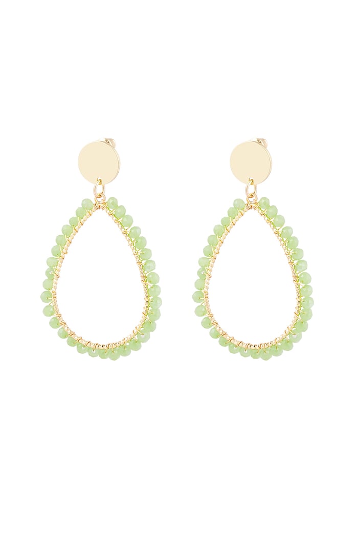 Orecchini ovali pastello - Colore oro beige