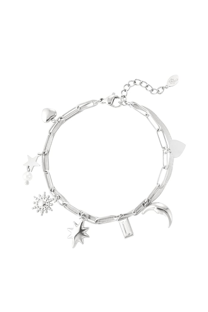 Tag- und Nacht-Charm-Armband – Goldfarbe - Goldfarbefarbe 