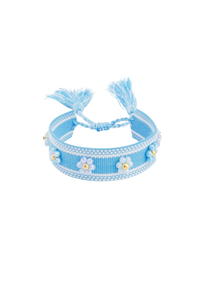 Pulsera de tela con flores