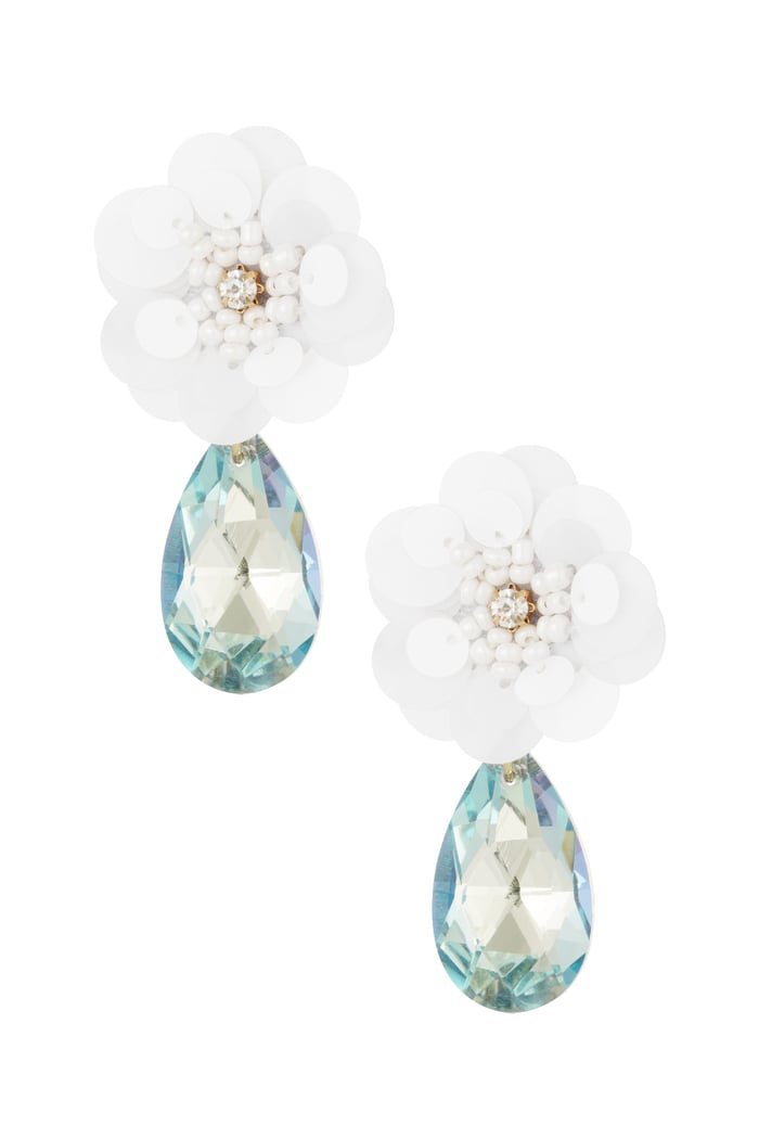 Flower earrings with drop Earrings