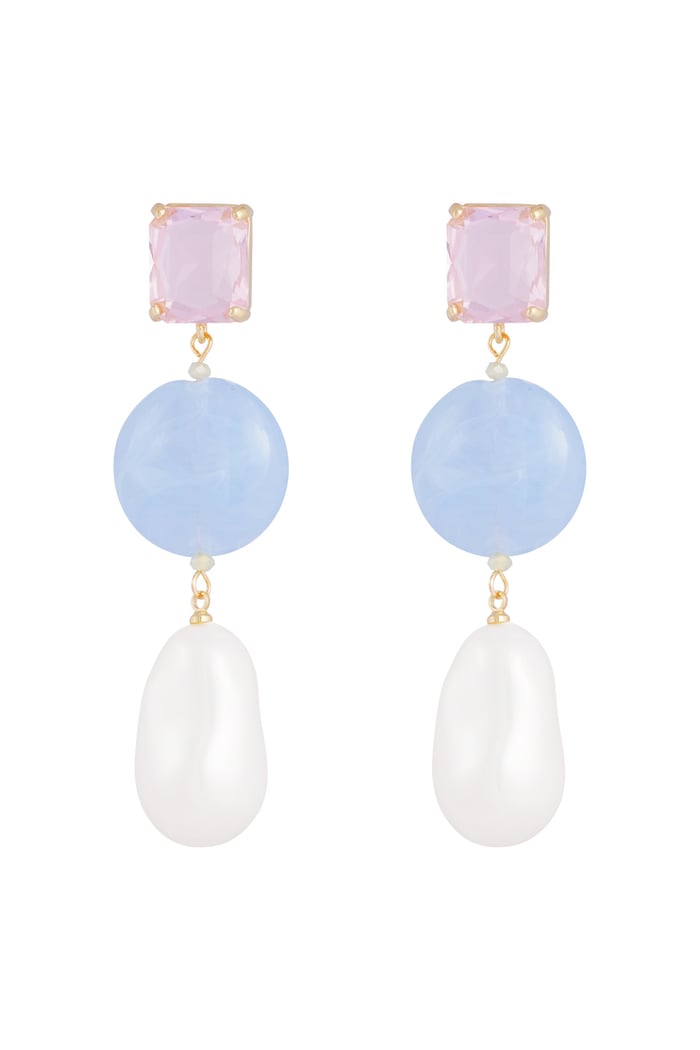 Earrings vintage pearls - blue purple