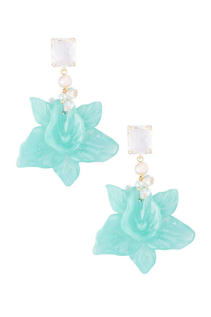 Orecchini da festa con perle floreali - arancione/rosa