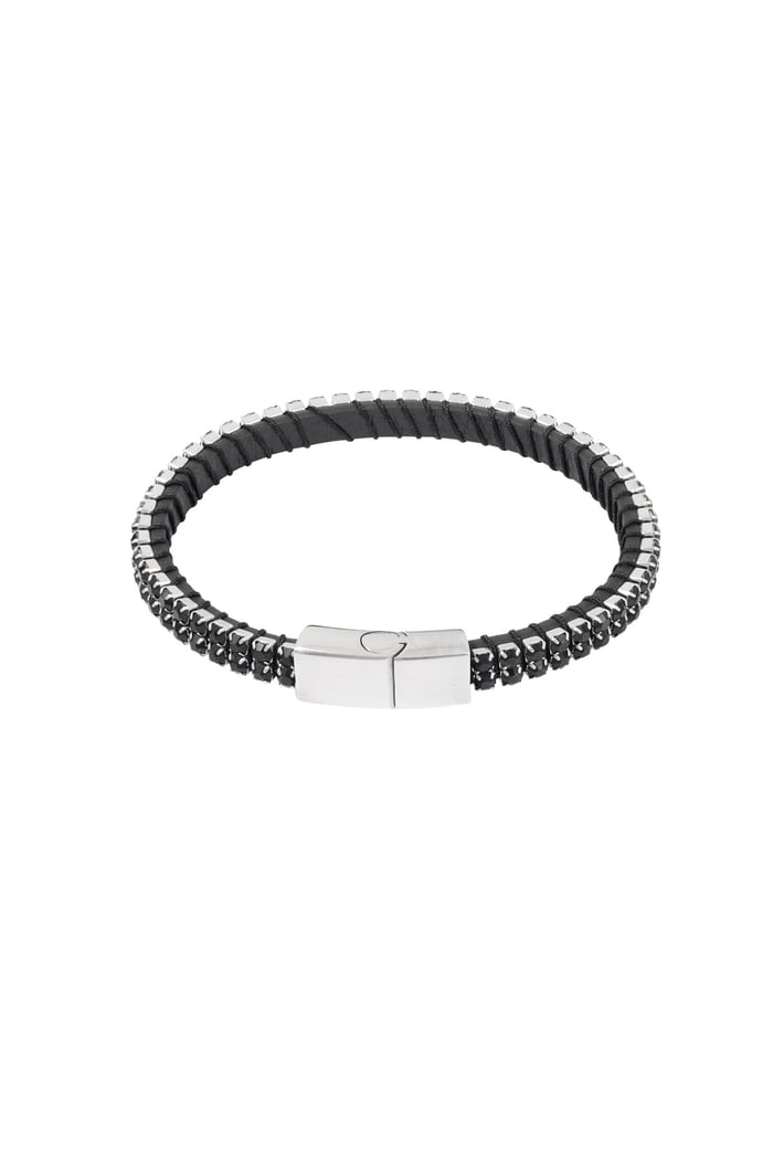 Cool casual men's bracelet - black/Silver color Picture2