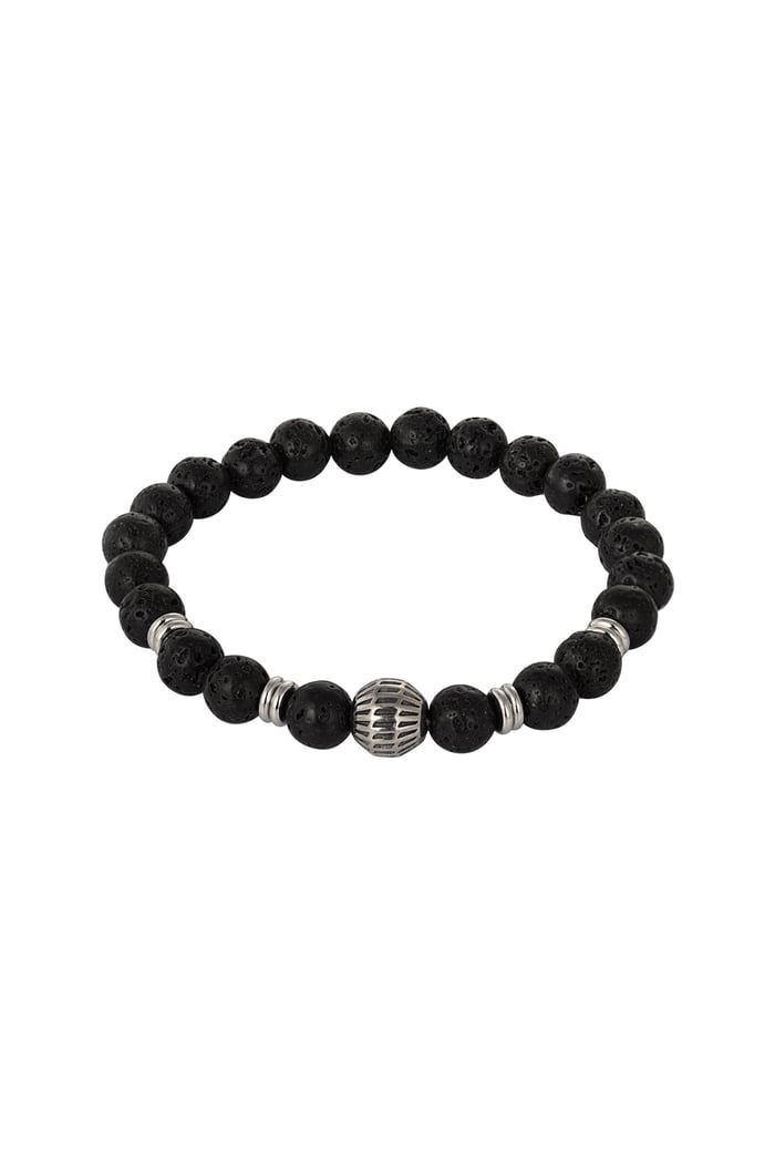 Simple men's bead bracelet charm - brown black 