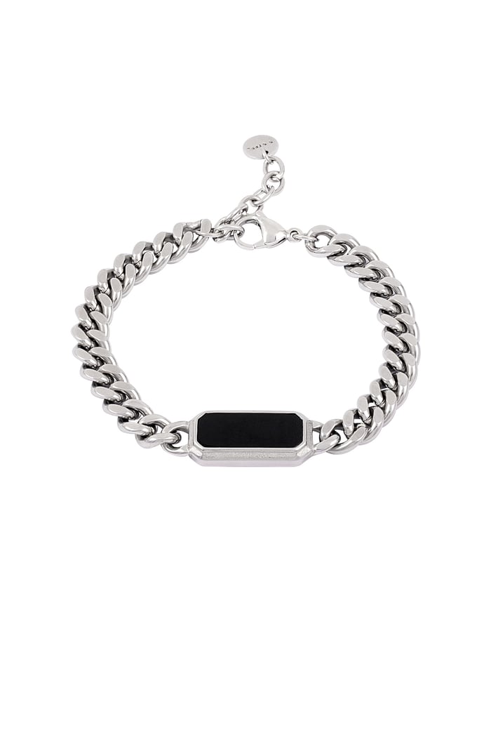 gliederarmband mit schwarzem stein 