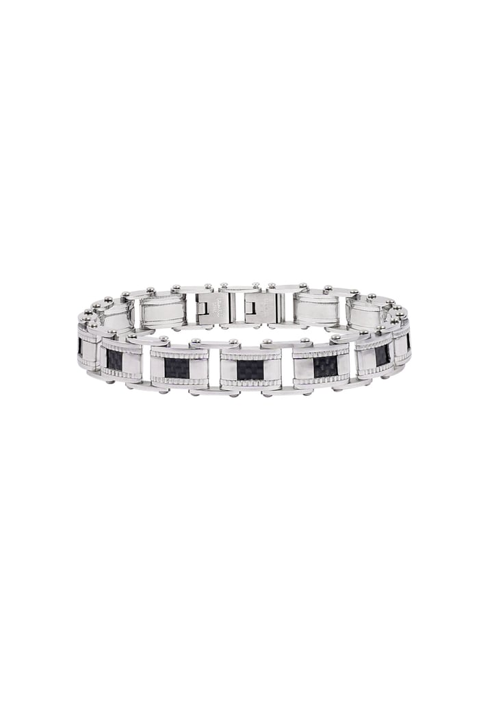 Lässiges Herrenarmband - Schwarz/Silber
