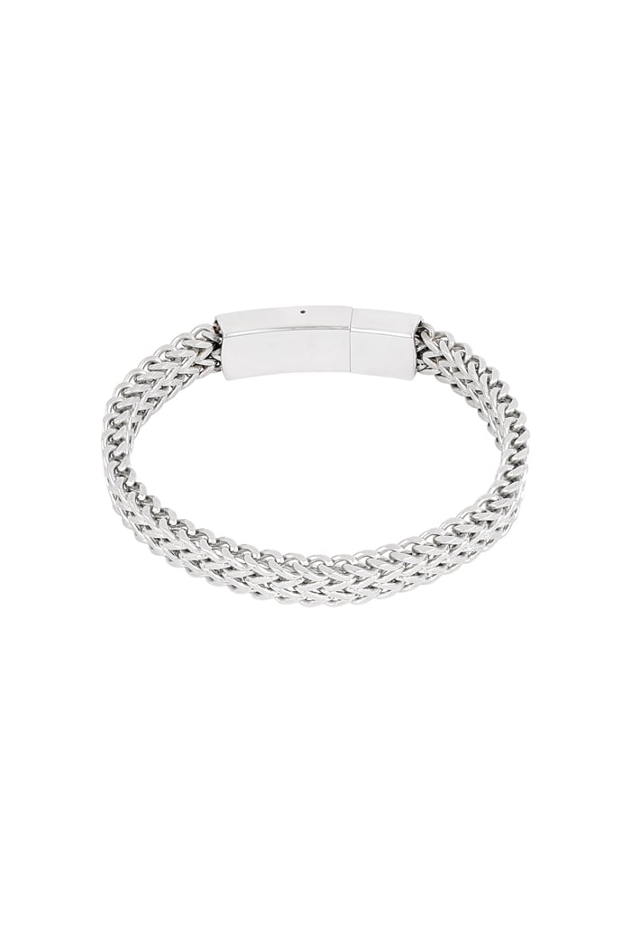 Men's bracelet steel stripe - Silver Color color