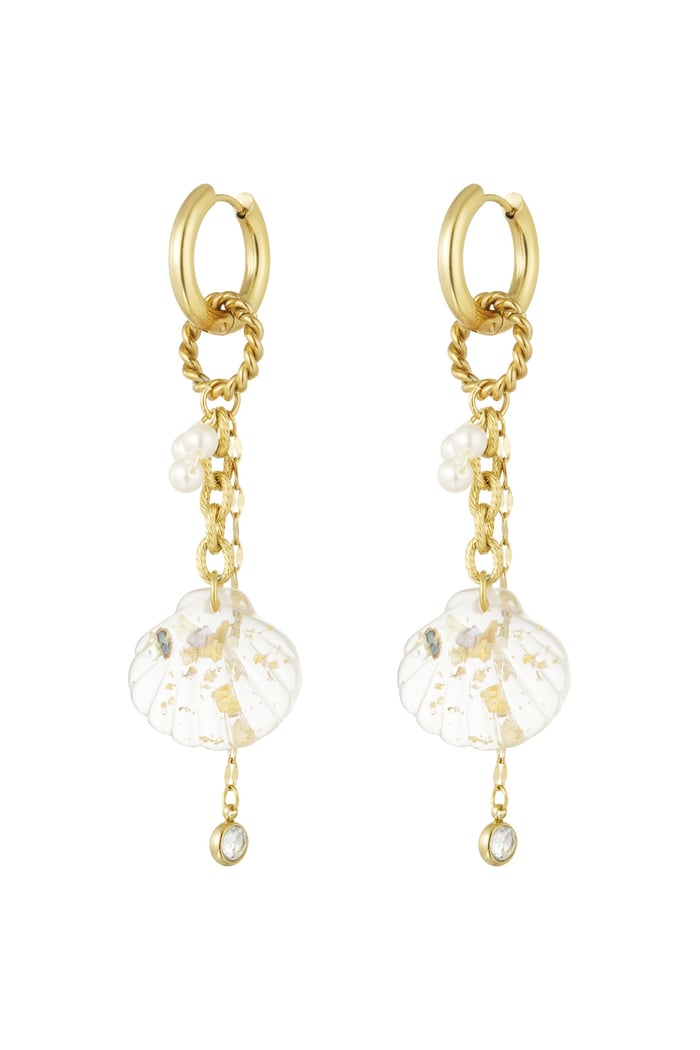 shell earrings with charms