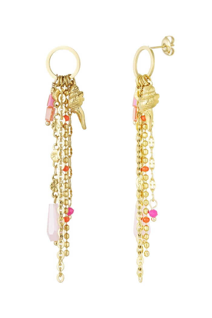 Tropfenohrringe „Ocean Party“ – Goldfarbe  - Goldfarbefarbe 