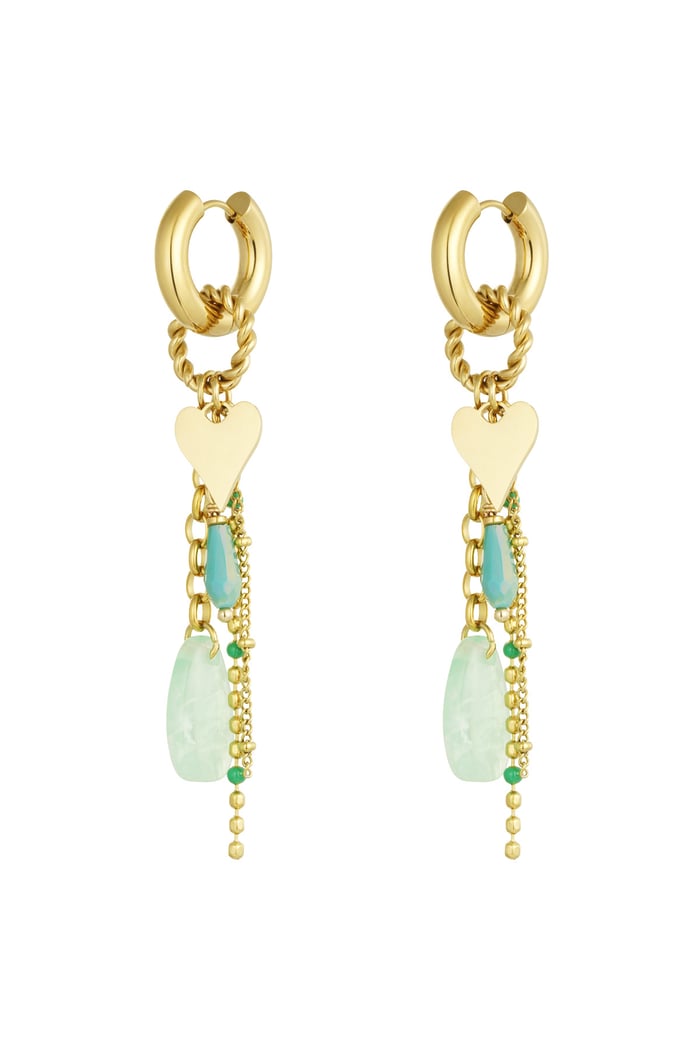 Pink love earrings - pink/Gold color