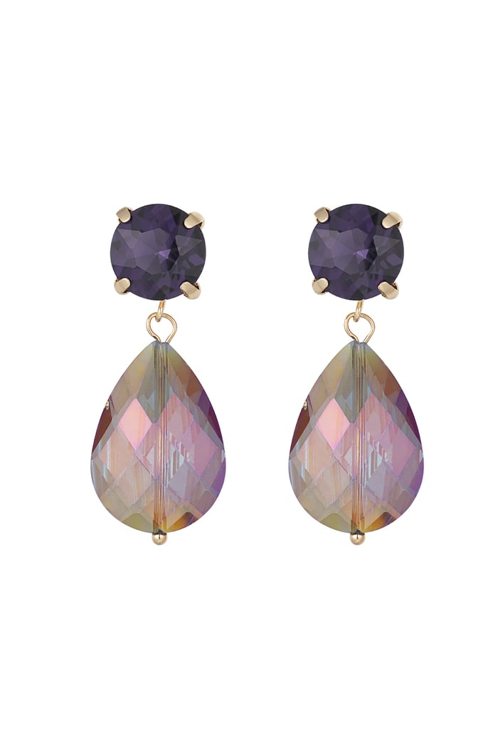 Oorbellen posh pardon - blauw bruin 
