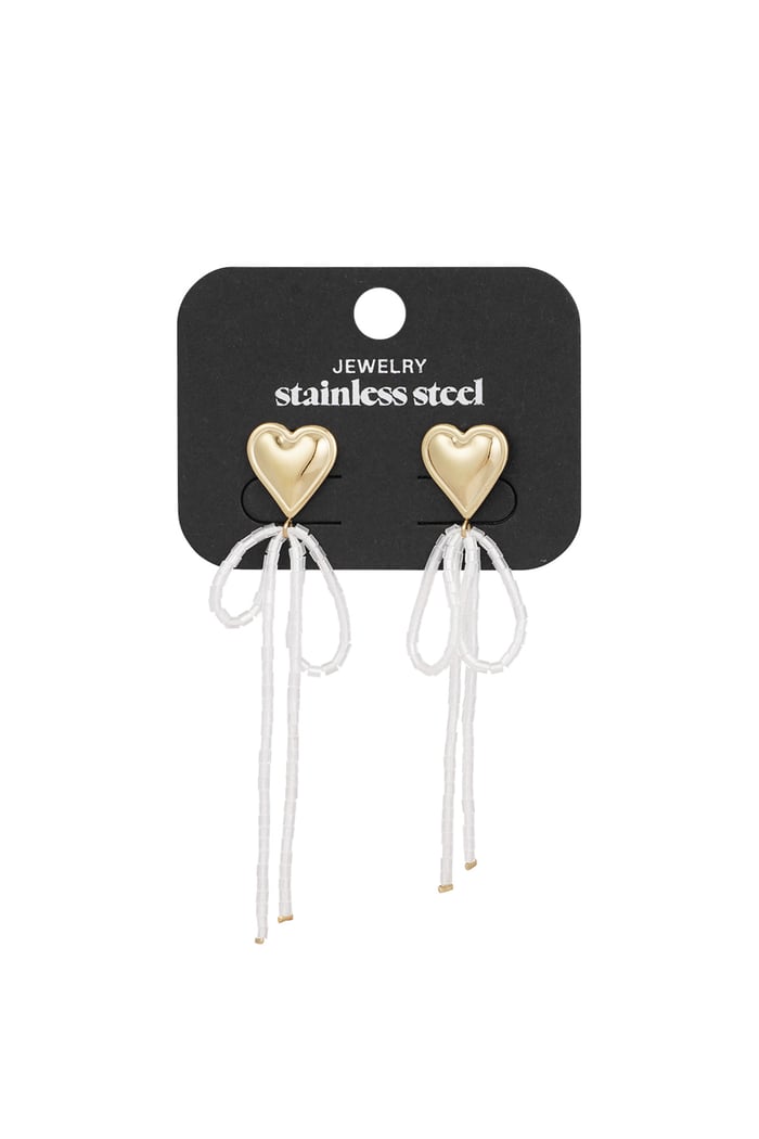 Orecchini inchinati al mio cuore - Colore oro bianco Immagine2