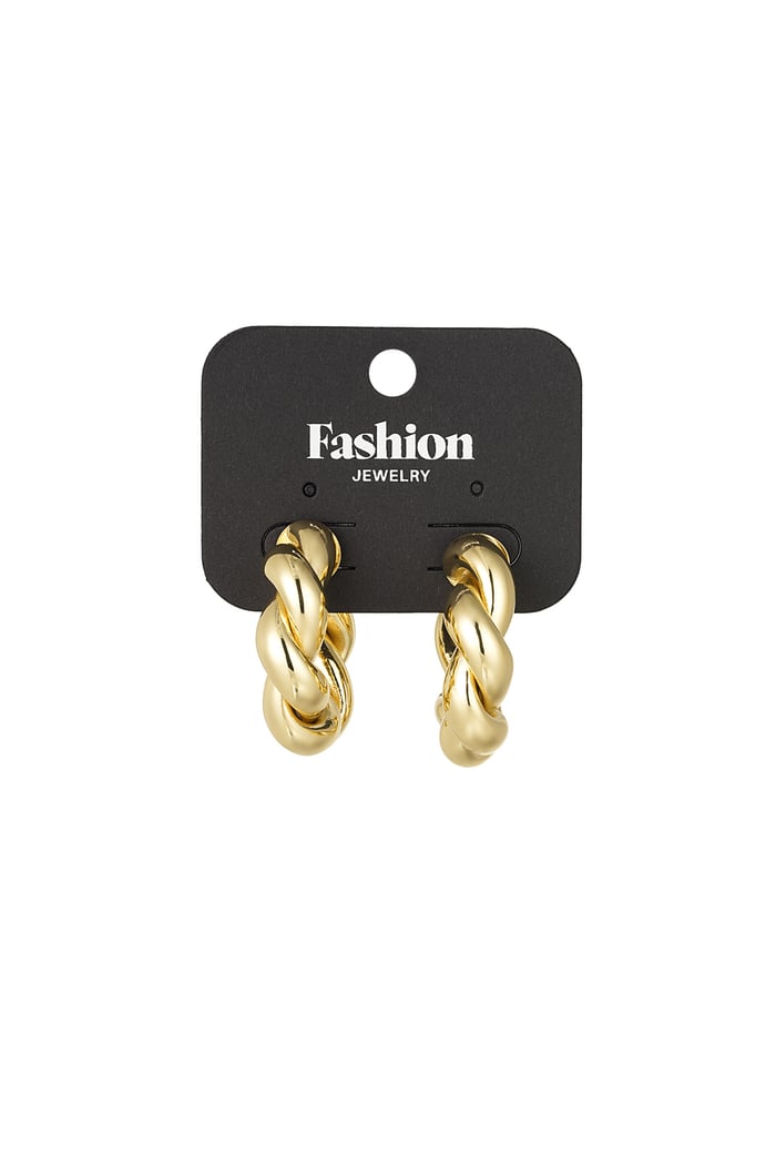 Ohrringe „Twisted Wonder“ – Goldfarbe - Goldfarbefarbe Bild3